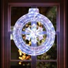 Tangkula 33" Lighted Snowflake Wreath Christmas Wreath w/Hanging Ring & Support Bracket 128 Cold White LED Bulbs Festive Decoration - 4 of 4