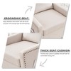 Teddy Fabric 360° Swivel Accent Chair Upholstered with One Back Pillow, Armrests featuring Rivet Craftsmanship, Single Sofa Chair with High Backrest - 3 of 4