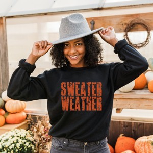 Sweater Weather Block Distressed - Women's Graphic Sweatshirt - 1 of 3