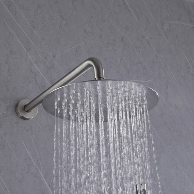 Brushed Nickel Wall Mounted Rain Shower Faucet Set