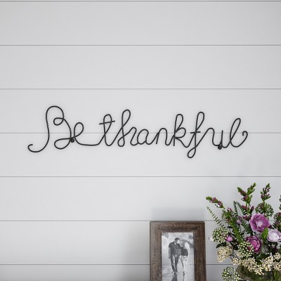 Metal Cutout- Be Thankful Cursive Cutout Sign-3D Word Art Home Accent Decor-Perfect for Modern Rustic or Vintage Farmhouse Style by Hastings Home