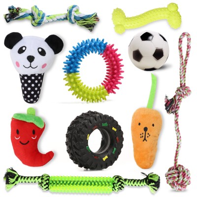 VECELA Puppy Chew Toys for Small Dogs, 10 Pack Small Dog Toys Squeaky Rope Chew Toy Sets