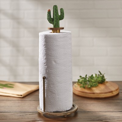 Golden Bronze Cactus Topper Paper Towel Holder