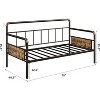 Metal Daybed Frame Twin Size, Heavy Duty Metal Twin Bed Frame, Daybed for Living Room Bedroom Guest Room - 2 of 4