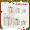 Angel Sar Set of 3 Christmas Lighted Gift Boxes, 90 Warm White LEDs, 10"/8"/6" PVC Sequin Decor with Bows - 3 of 4