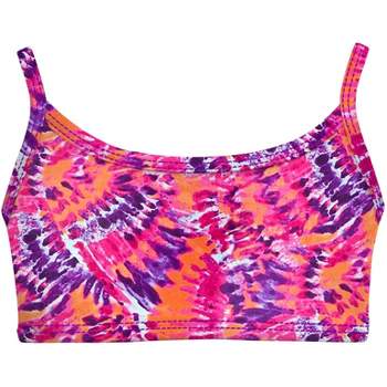 City Threads USA-Made Girls UPF 50+ Printed Bikini Swim Top