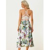 INSPIRE CHIC Women's Tropical Floral Print Ruffle Self-Tie Knot Split Beach Wrap Midi Skirt - 4 of 4