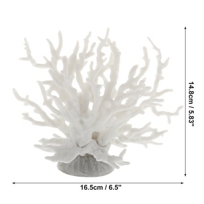 White Mini Faux Coral Aquarium Decor 8.66"