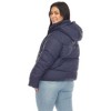 Plus Size Full Front Zip Hooded Bomber Puffer Coat  - White Mark - 3 of 4