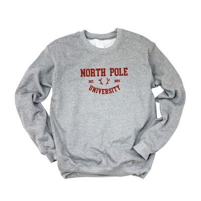 Simply Sage Market Women's Graphic Sweatshirt EmbroideredNorth Pole University -Red Ink