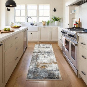 Washable Living Room Rug Non Slip Low Pile Area Rug Soft Foldable Accent Carpet for Bedroom Home Office Dining Room - 1 of 4