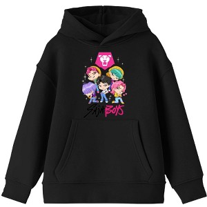 KPop Demon Hunters Saja Boys Kawaii Chibi Art Boys Long Sleeve Hoodie - 1 of 2
