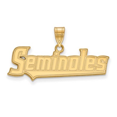 Black Bow Jewelry 14k Yellow Gold Florida State Seminoles NCAA Medium Pendant