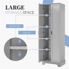Angel Sar 5 Tier Tall Narrow Bathroom Cabinet with 2 Adjustable Shelves, 2 Fixed Shelves & 2 Doors, Anti-Tipping Storage Cabinet, Grey - 4 of 4
