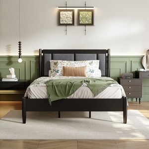 Christopher Knight Home Julina Modern Acacia Wood Upholstered Bed - 1 of 4