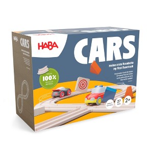HABA Cars - My First Racetrack, 27 Piece Sustainable Kids' Race Track Set, Battery-Free Push and Go Cars, Ideal STEM Toys for Toddlers Ages 2+ - 1 of 4