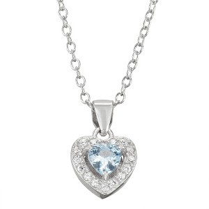 Junior Jewels Sterling Silver Children's Birthstone Heart Pendant - 1 of 2