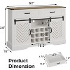 Heynemo Farmhouse Buffet Cabinet with Storage, Sliding Barn Door, Wine & Glass Rack, Storage Shelves, for Kitchen, Dining Room - 4 of 4