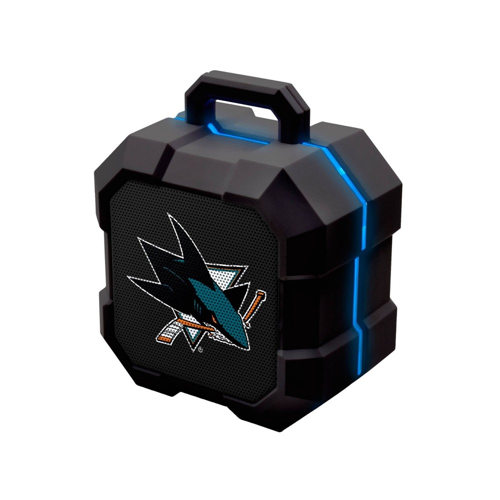 NHL San Jose Sharks LED Shock Box Speaker: Bluetooth, Wireless, Rechargeable Battery