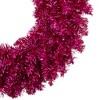 Northlight Metallic Tinsel Artificial Christmas Wreath - 24" - Dark Pink - Unlit - 3 of 4