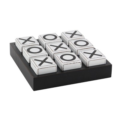 12 Modern Acrylic and Iron Tic Tac Toe Set Gold - Olivia & May