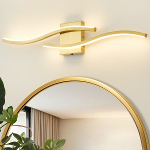 POWLIG 31.5" Modern Gold LED Wall Sconce - Dimmable, 5 Color Temperature - 1 of 4
