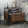 Sauder Nova Loft Nightstand with Drawer Grand Walnut: Laminated Bedside Table, MDF, Metal Hardware - 3 of 4
