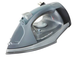 Hamilton Beach Retractable Cord Iron: Stainless Steel Soleplate, Vertical Steam, 1500W, 8ft Cord, 8oz Water Tank - 1 of 4