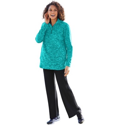 Woman Within Microfleece Quarter-Zip Pullover