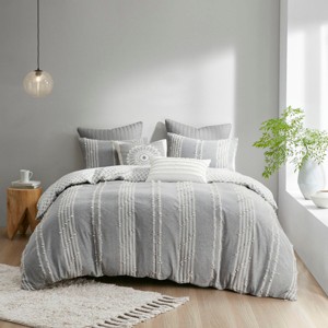 King/Cal King 3 Piece Cotton Jacquard Duvet Cover Set - 1 of 1