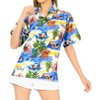 HAPPY BAY Button Down Shirt Casual Summer Beach Blouse Shirt V Neck Colorful Short Sleeve Tropical Vacation Hawaiian Shirts - 4 of 4
