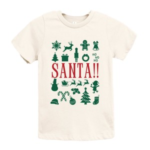 Santa Christmas Icons - Youth Short Sleeve Graphic T-Shirt and Toddler Short Sleeve Graphic T-Shirt - 1 of 3
