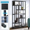 Lirago,39.37"L*11.81"W*78.74"H, 7-Tier Bookshelf - Industrial Wood & Metal Open Shelf Bookcase with 10 Display Shelves - 4 of 4