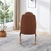 Vynxaria Brown Leather Rocking Accent Chairs with Padded High Back & Armrests, for Home Use - 4 of 4