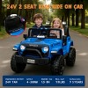 24V 2 Seater Ride On Truck,4WD Kids Electric Car W/Remote Control，Battery Powered Ride On Toy Car with Spring Suspension - 4 of 4