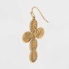 Embellished Cross Drop Earrings - Wild Fable™ Gold: Resin & Nickel-Free Metal, Zinc Alloy, French Wire Closure, 2.2" Length - 3 of 3