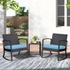 Aoodor Patio Chair Cushions Set of 2, Water Resistant Outdoor Seat Cushions with Handle and Ties, Square Corner Cushions for Patio Furniture - 2 of 4
