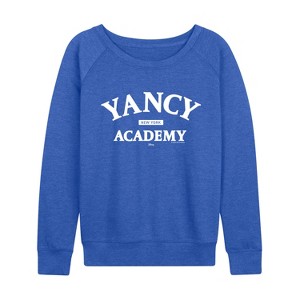 Women's - Disney - Yancy Academy Lightweight French Terry Wide Neck Long Sleeve Graphic Shirt - 1 of 3