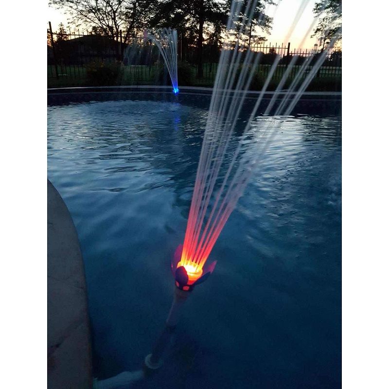 Magic Pool Fountain Water Powered Swimming Accessory Sprinkler Aerates with Color Changing LED Light Bulb for Use with 1.5 Inch Outlets (3 Pack), 3 of 7