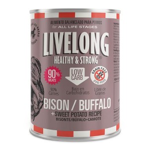 Livelong Healthy & Strong Bison & Sweet Potato Wet Dog Food, 12pk 12.5oz Cans - 1 of 4