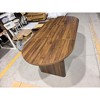 70.8 Inch Oval Dining Table for 6-8 People, Farmhouse Long Large Kitchen Table with Thick Sturdy Wooden Base for Kitchen, Living Room, Office - 4 of 4