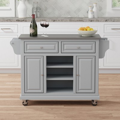 Glenwillow Home Kitchen Cart In Ultimate Grey With Stainless Steel Top   GUEST Ebbcb676 6ebe 4cbe B6b8 01d8c7f0bd94