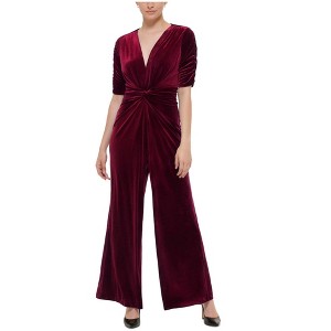 Vince Camuto Womens Velvet Knot Front Jumpsuit - 1 of 1