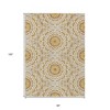 Gold Gray And Ivory Floral Medallion Washable Indoor Outdoor Area Rug - 3 of 4