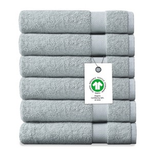 Delara 100% Organic Cotton Soft, Quick Dry & Ultra-Absorbent Wash Cloth (Pack of 6) - 1 of 4