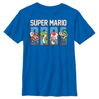 Boy's Nintendo Super Mario Bros. Character Fill T-shirt - Royal Blue ...