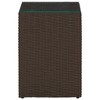 vidaXL Side Table with Glass Top Brown 13.8"x13.8"x20.5" Poly Rattan - 2 of 4