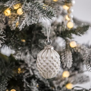 YOOCOZZ Classic Household Christmas Decoration Set, Modern Xmas Tree Ornaments Ball, White Elegent Glass- Iron Decorative Hanging Ball - 1 of 4
