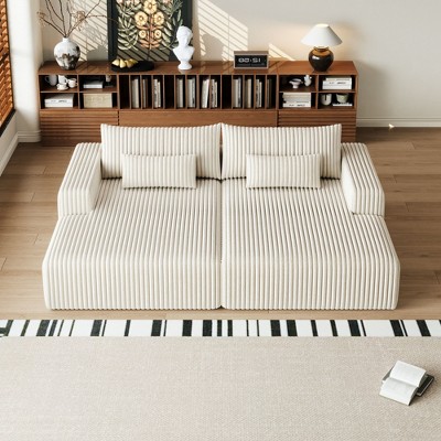NicBex Couches for Living Room 102" Oversized Sectional Lounge Chaise Flexible Combinations Cloud Plush Loveseat with Reclining Sofa Bed, Grey