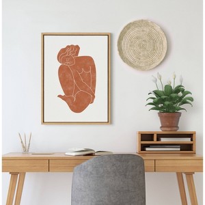 Kate & Laurel All Things Decor 18" x 24" Sylvie Figurine Framed Canvas by Alexander Ginzburg Natural: Modern Wall Art - 1 of 4